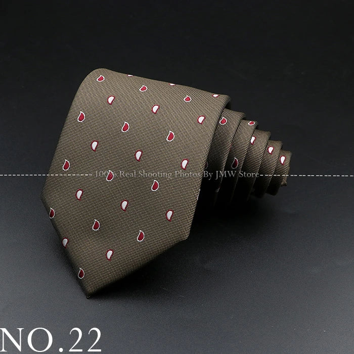 New Design Wedding Men Tie Brown Solid Striped Paisley Flower Neckties Men Business Dropshipping Groom Collar Accessories Gift