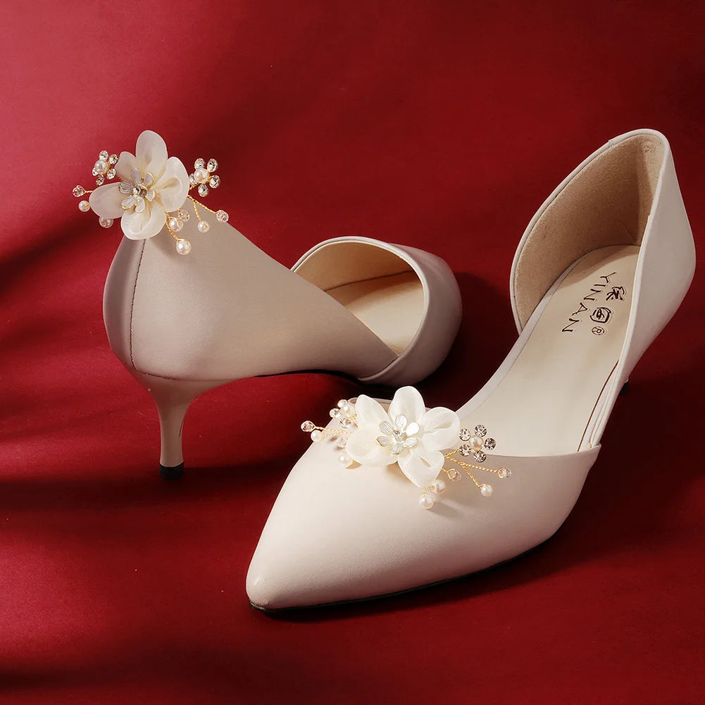 Newest Shinning Rhinestone Shoes Clip Metal Wedding Accessories Crystal Pearl Luxury Shoe Buckle Decorations Gift For Women