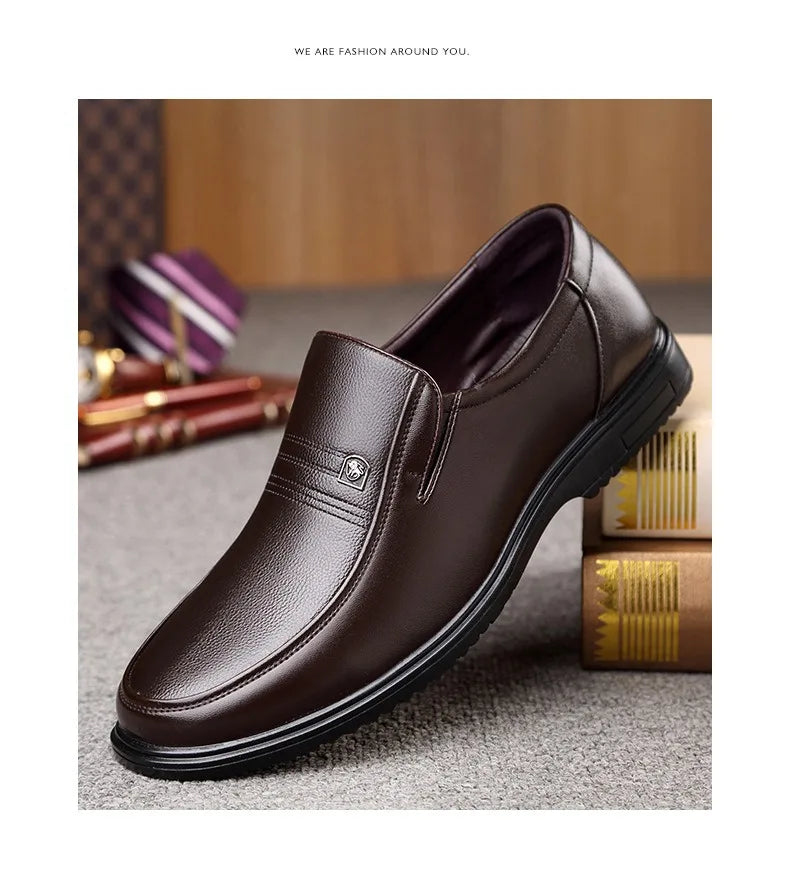 Leather Men Formal Shoes Luxury Brand 2025 Men's Loafers Dress Moccasins Breathable Slip on Black Driving Shoes Plus Size 37-46