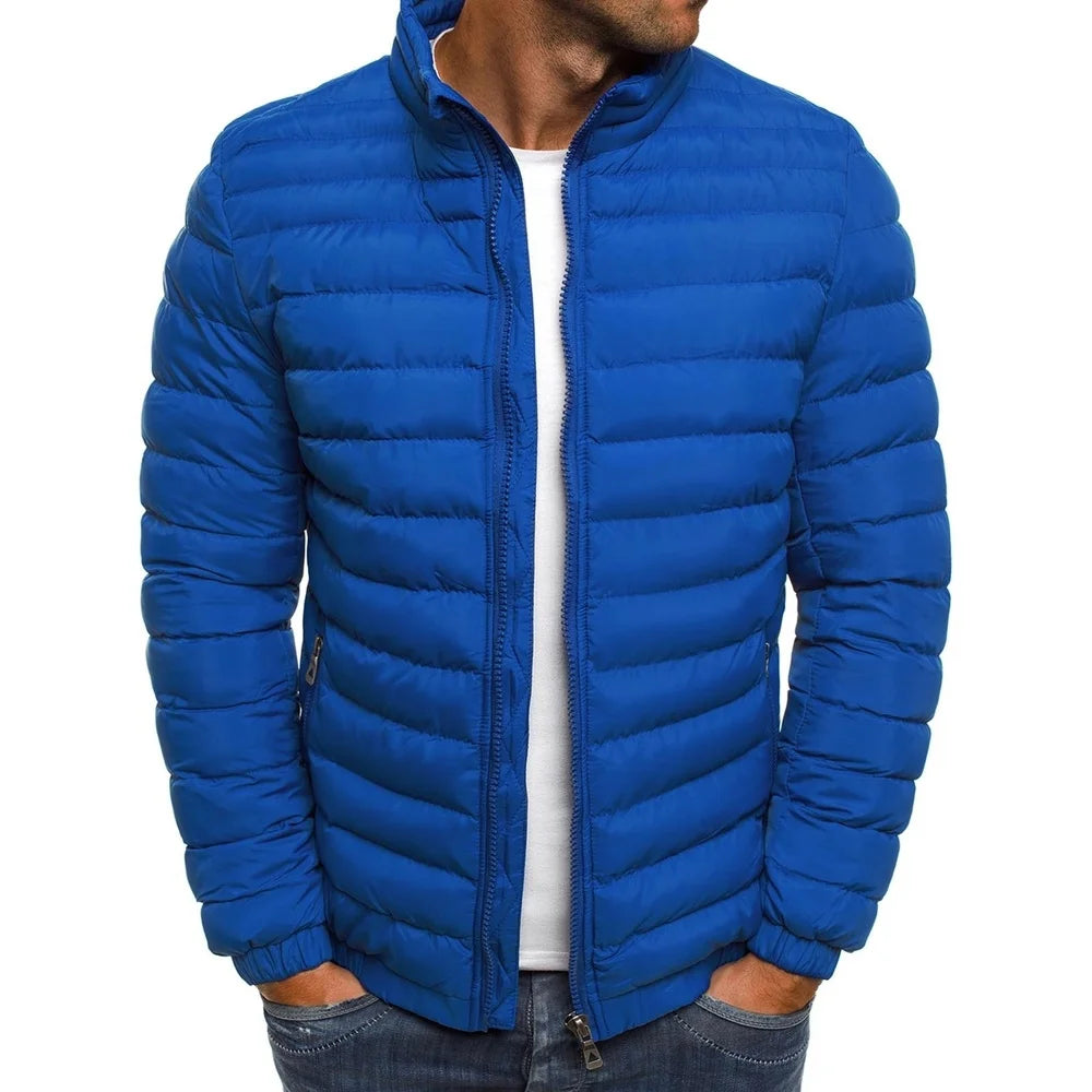 2025 Winter New Thick Men Warm Casual Men's Outwear Coats Solid Stand Collar Male Windbreak Padded Jacket