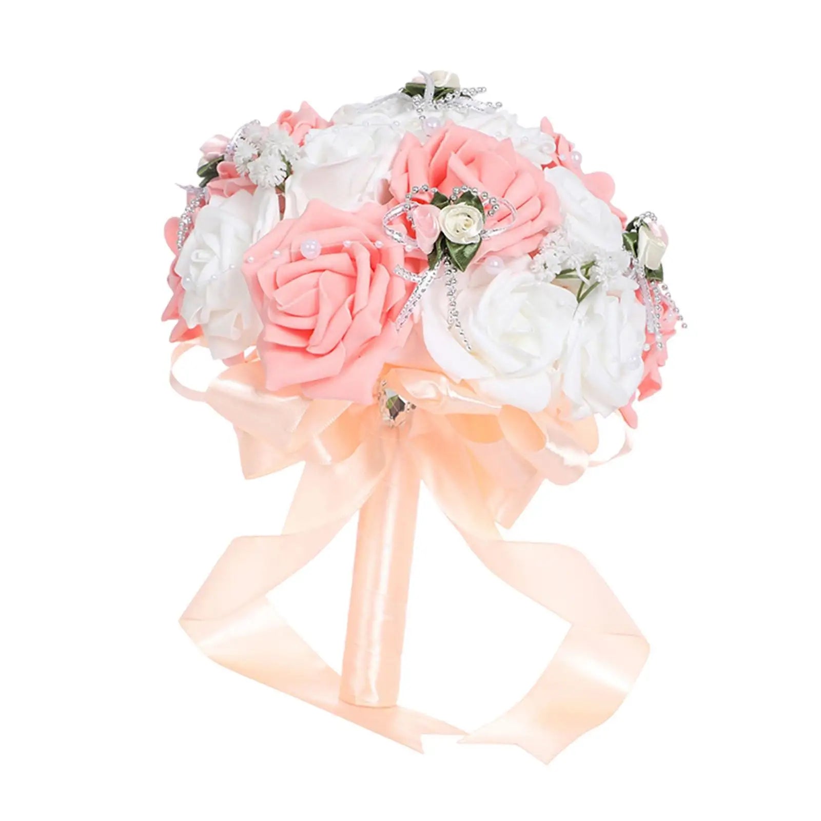 Wedding Bouquet Portable Romantic Handmade Artificial Rose Flower for Bridal Shower Photo Prop Party Valentines Day Ceremony