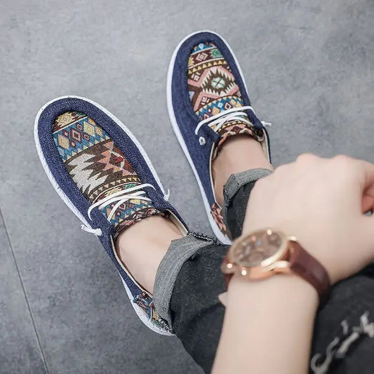 Sneakers Ethnic Style Wear to Work Men's Casual Shoes Round Toe Non Slip Male Shoe Fashion 2025 Luxury Sale Low Price Deals On