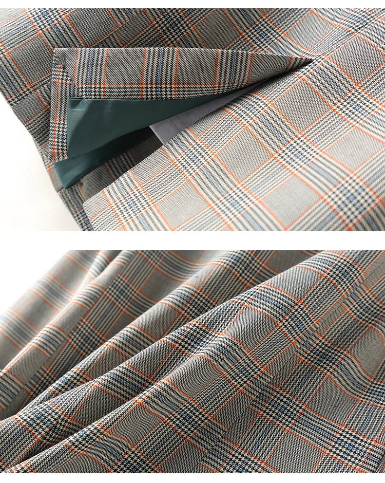 New Fashion Business Interview Plaid Suits Women Work Office Ladies Long Sleeve Spring Casual Blazer