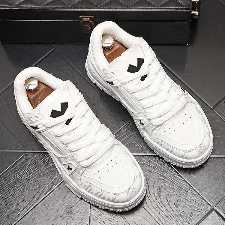 2025 New Men Outdoor Flat Classic Blue Sports Shoes Lace Up Skateboard Board Shoe Walking White Leisure Running Sneakers