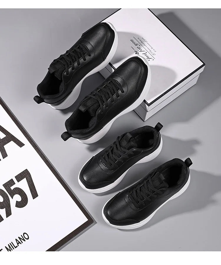 Women Men Shoes 2024 Autumn PU Leather Men's Sneakers Non-slip Casual Footwear Trainer Men Tenis Masculino Zapatillas Hombre