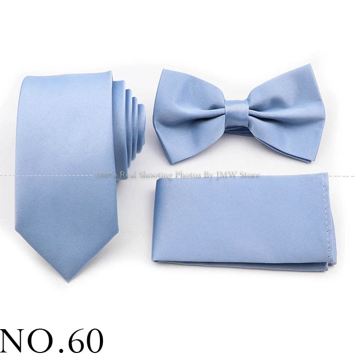 Hot Sale Purple Pink Sage Green Tie Set Polyester Necktie Bowtie Cufflink Brooch For Groom Suit Wedding Cravat Shirt Accessory