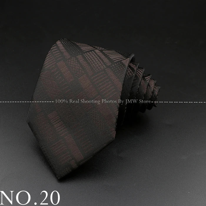 New Design Wedding Men Tie Brown Solid Striped Paisley Flower Neckties Men Business Dropshipping Groom Collar Accessories Gift
