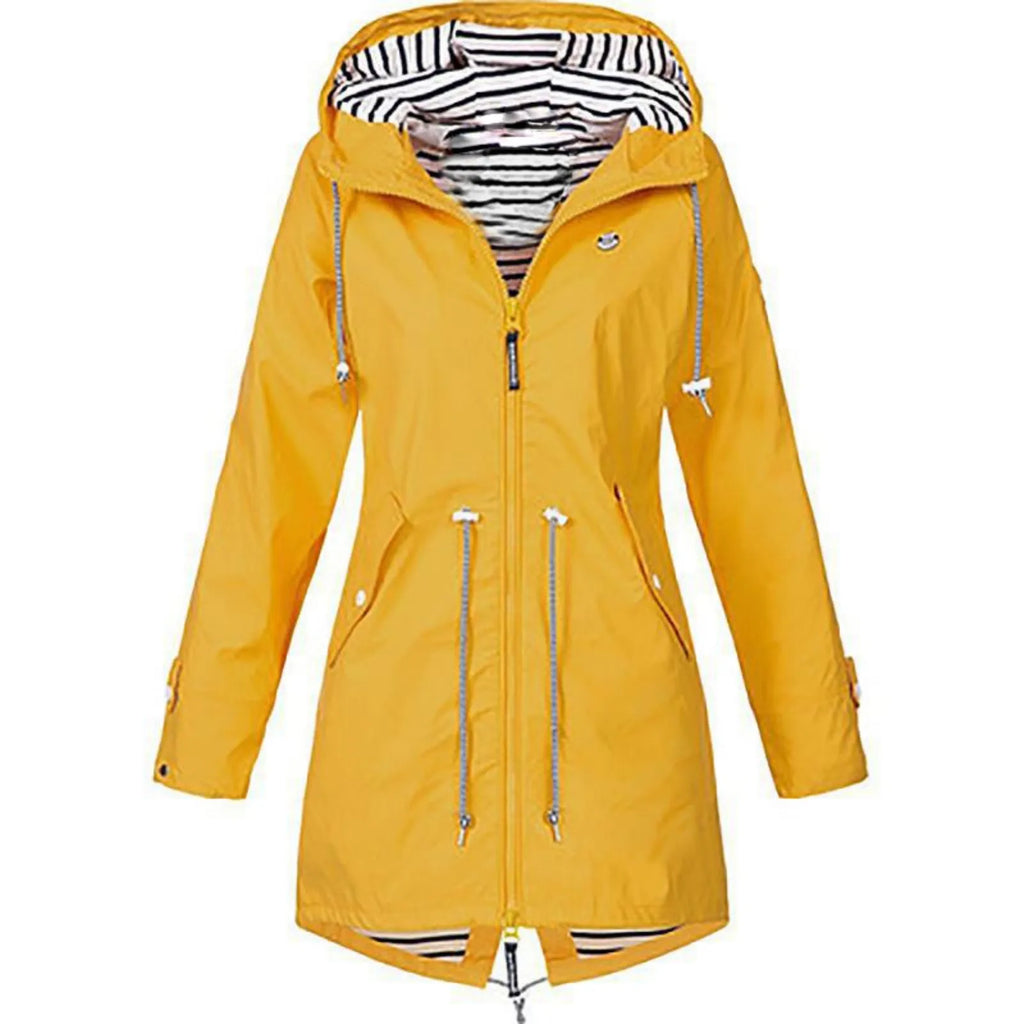 2025 New Long-sleeved Raincoat Zipper Women's Jacket Outdoor Hooded Mountaineering Jacket Waterproof and Windproof Coats