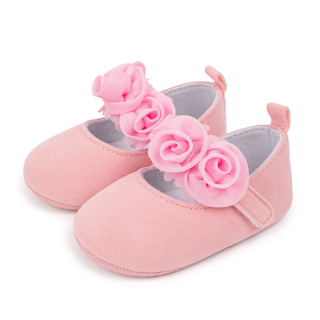 KIDSUN Cotton Sole Anti-slip Baby Shoes Moccasin Cute Flower Princess Girls Shoes Newborn Toddler First Walker Crib Shoes 0-18m