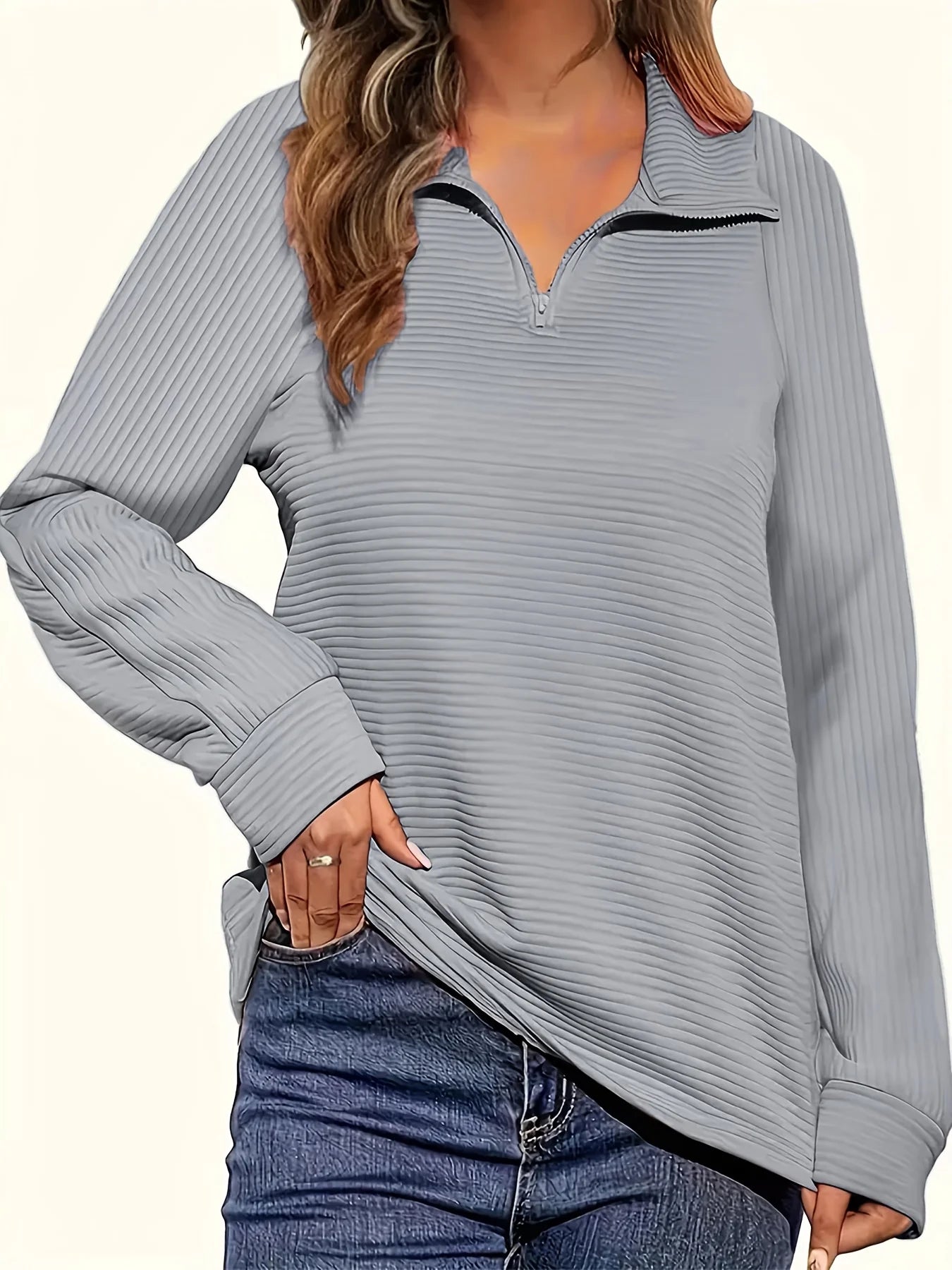 Women Plus Size Spring And Autumn Knitted Shirt
