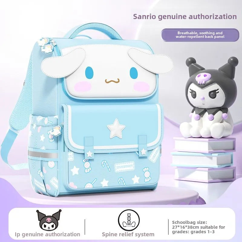 Cute Sanrio cartoon My Melody Kuromi Hello Kitty backpack Student large capacity spine protection and burden reduction backpack