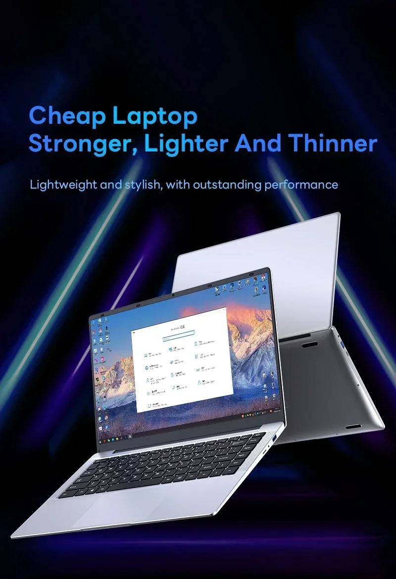 14.1 inch Laptop Computer Portable Windows 11 Pro Core i7-7500U Notebook 12GB RAM 1TB 2TB SSD Office Study Laptops