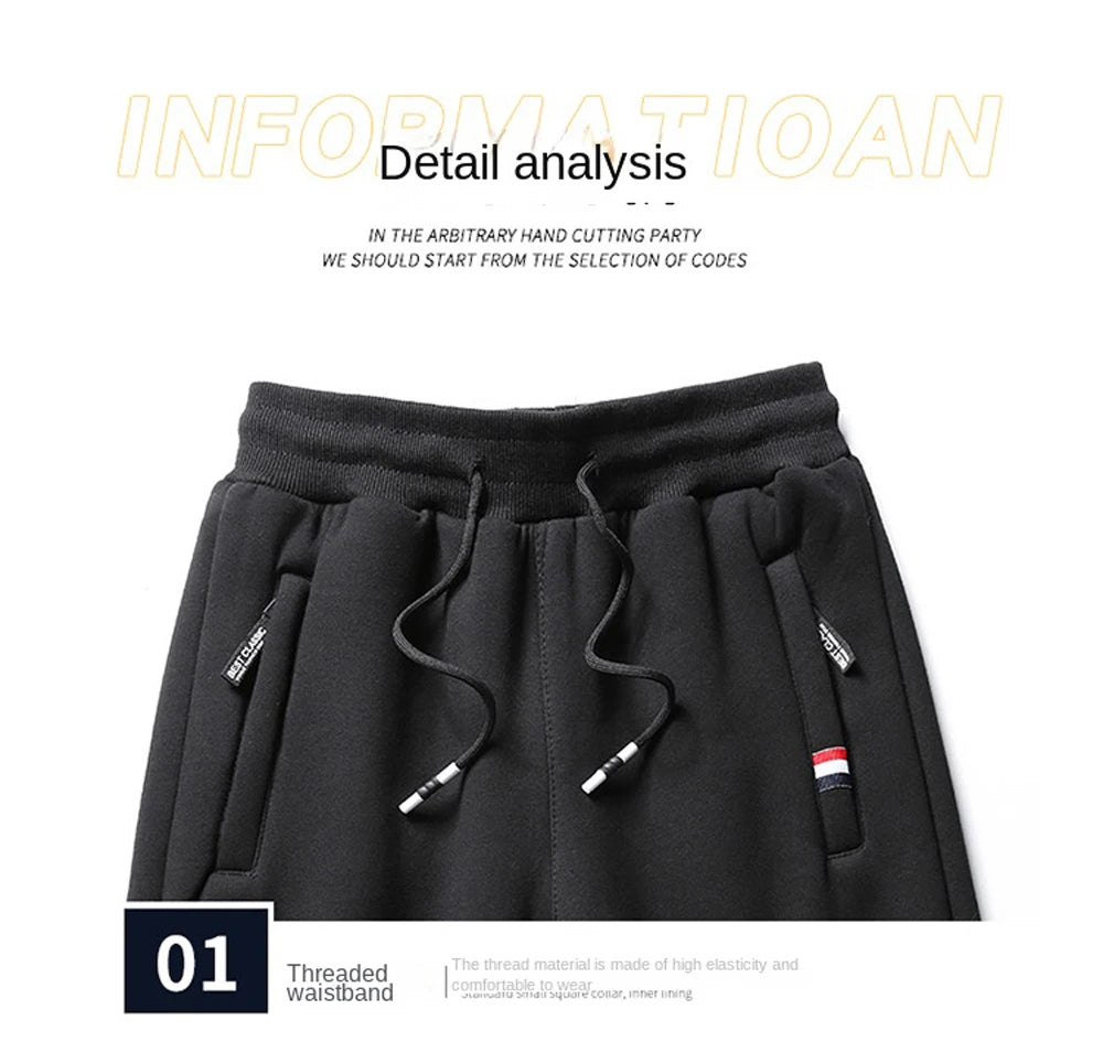 Winter Lambswool Warm Pants Men's Thick Fleece Thermal Trousers Men Fitness Jogging Drawstring Pants Male Sweatpants