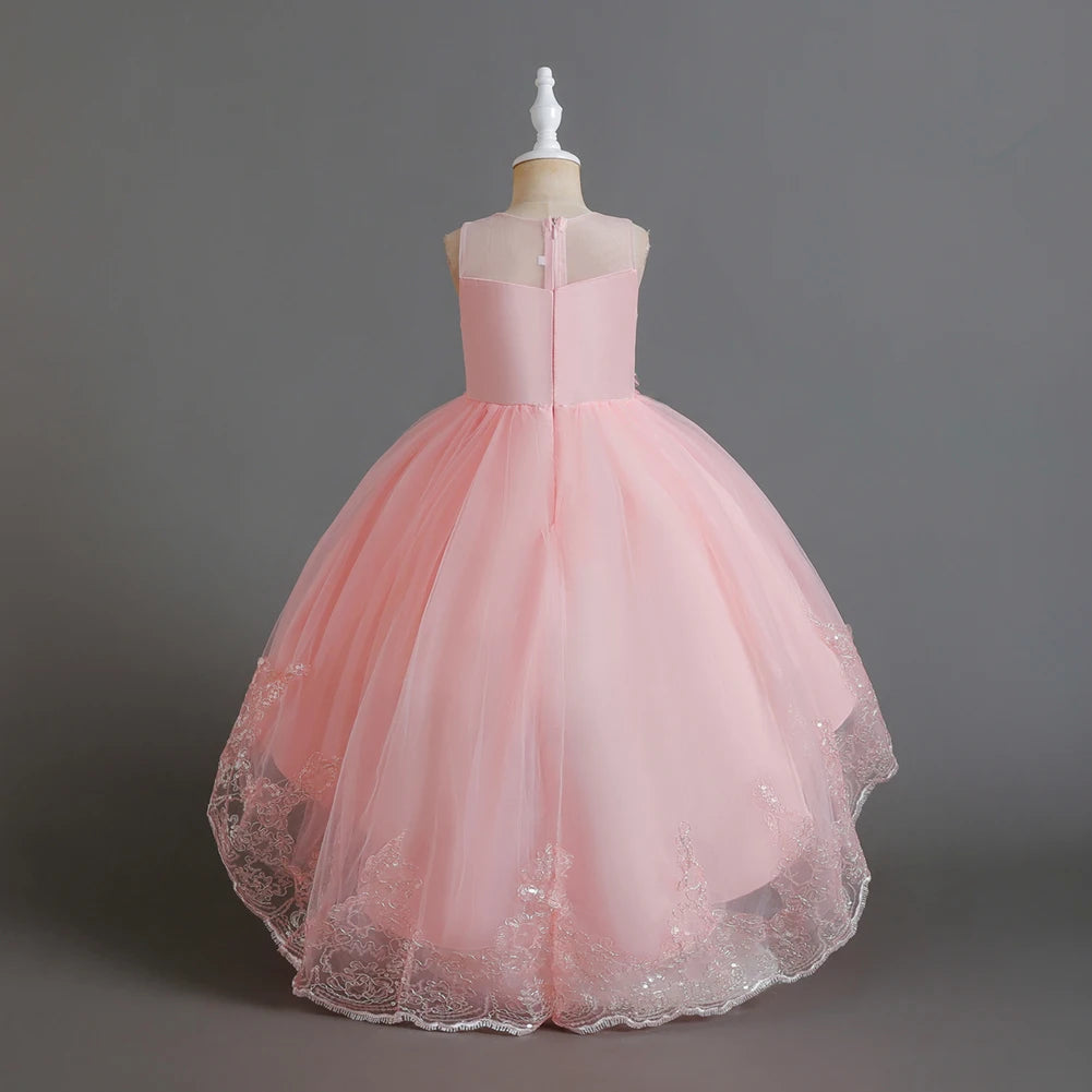 A train skirt Girl'S Sleeveless dresses  Tails Show dress Princess dress
