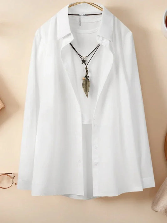 Plus Size Women's Shirt 2025 Summer New Casual Loose Fashion Top Hot Sweet Elegant Travel Essential Blouse Single-breasted Lapel