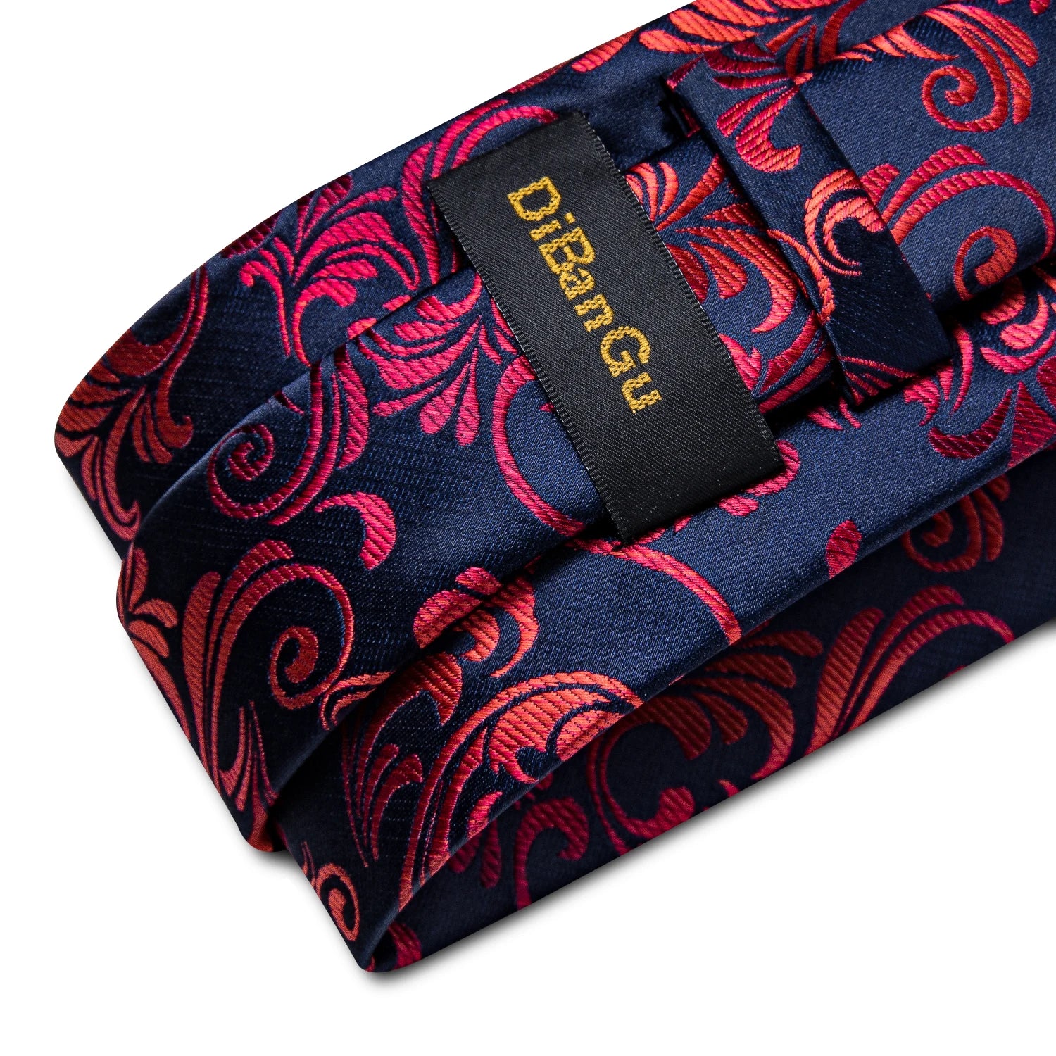 Men's Floral Red 8cm Ties Handkerchief Cufflinks Metal Ring Brooch Pin 5 Pcs Set Wedding Party Suits Accessory Gift for Husband