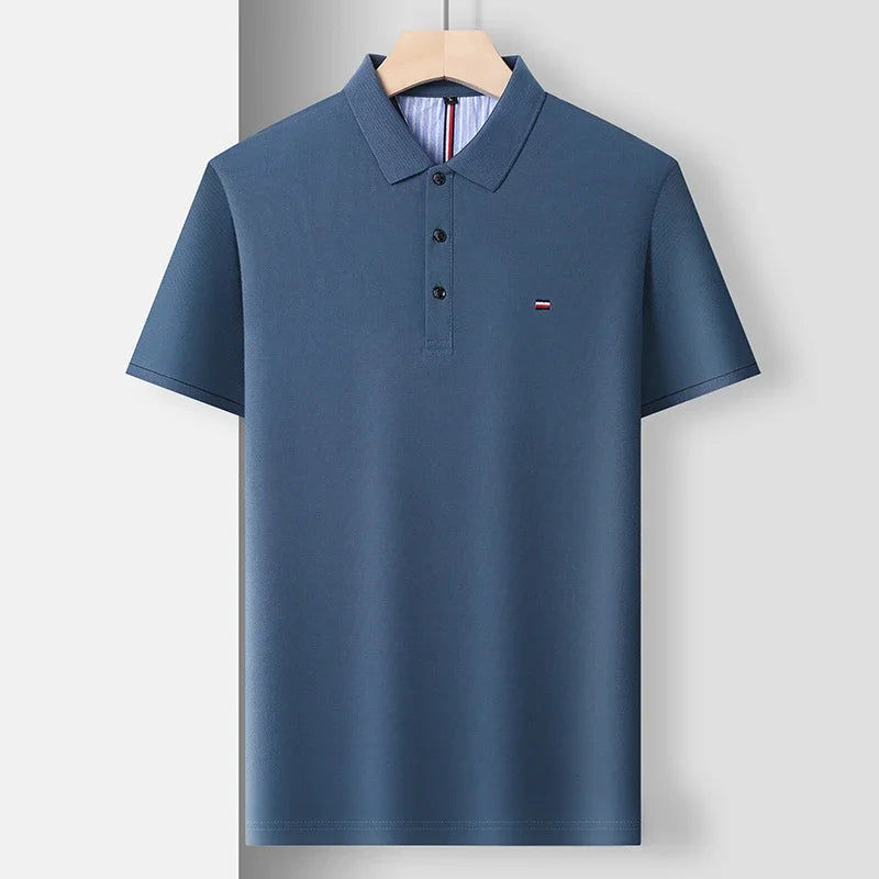 2025 New Cotton Summer Men's Casual Fashion Versatile Polo Shirt Breathable and comfortable embroidered top