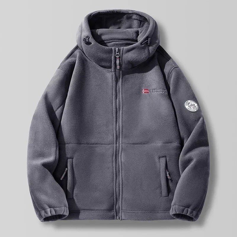 Men's Winter Jacket 2023 New Boxing mountain Fleece Hoodie Jackets Women's Fall Fashion Lamb Wool Long Sleeve Warm Coat For Men