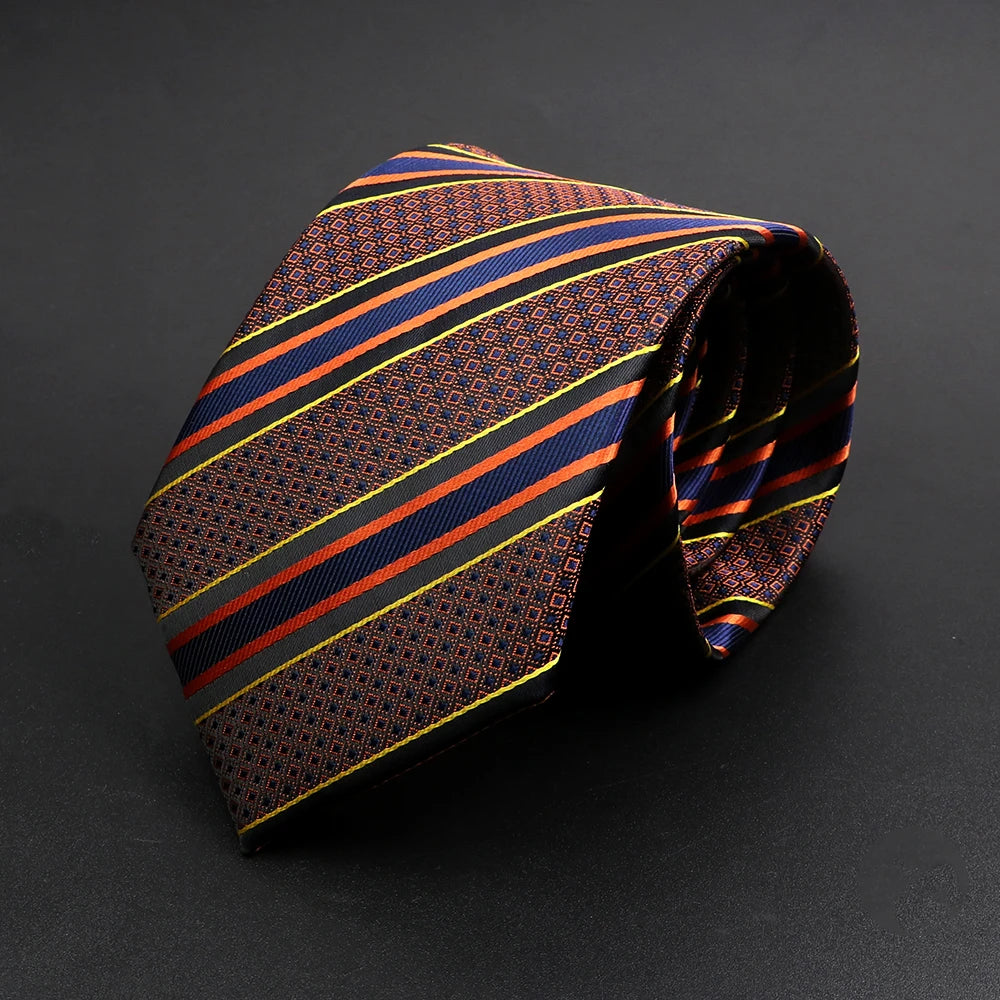 New Design Wedding Men Tie Brown Solid Striped Paisley Flower Neckties Men Business Dropshipping Groom Collar Accessories Gift