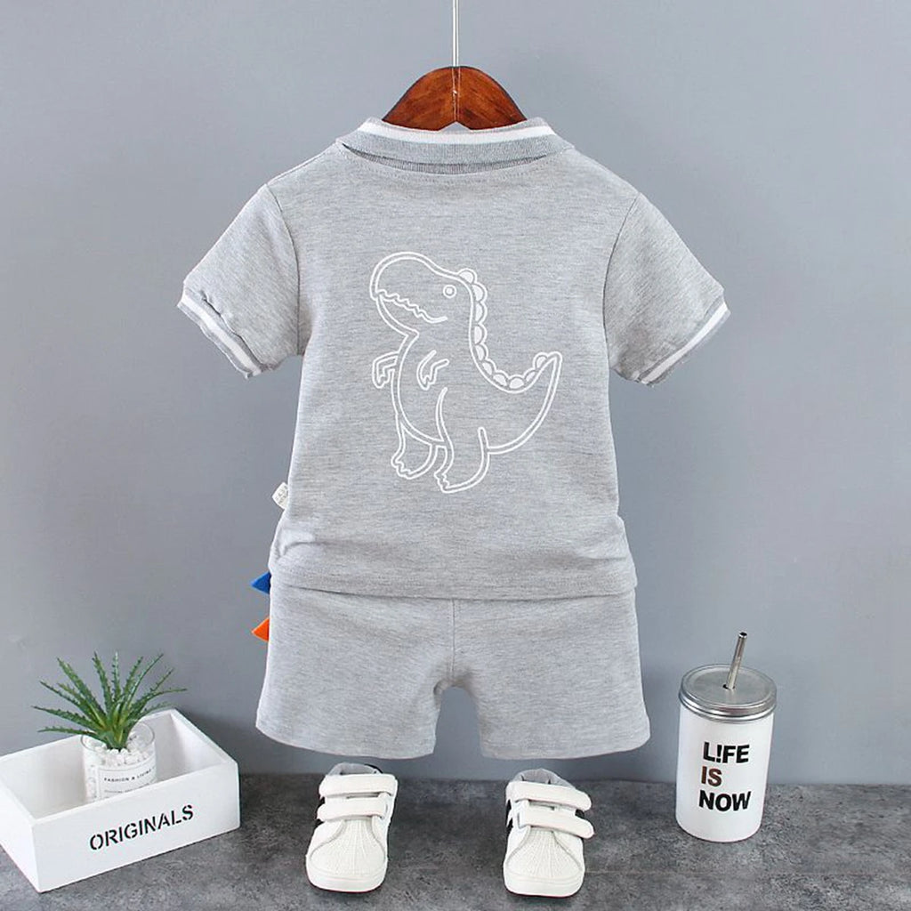 New Baby Boy Clothes Suits Summer Baby Clothes Set Print Dinosaur T-shirts+Pant 2pcs/Suit Infant Outfits Kids Girls Clothes Sets