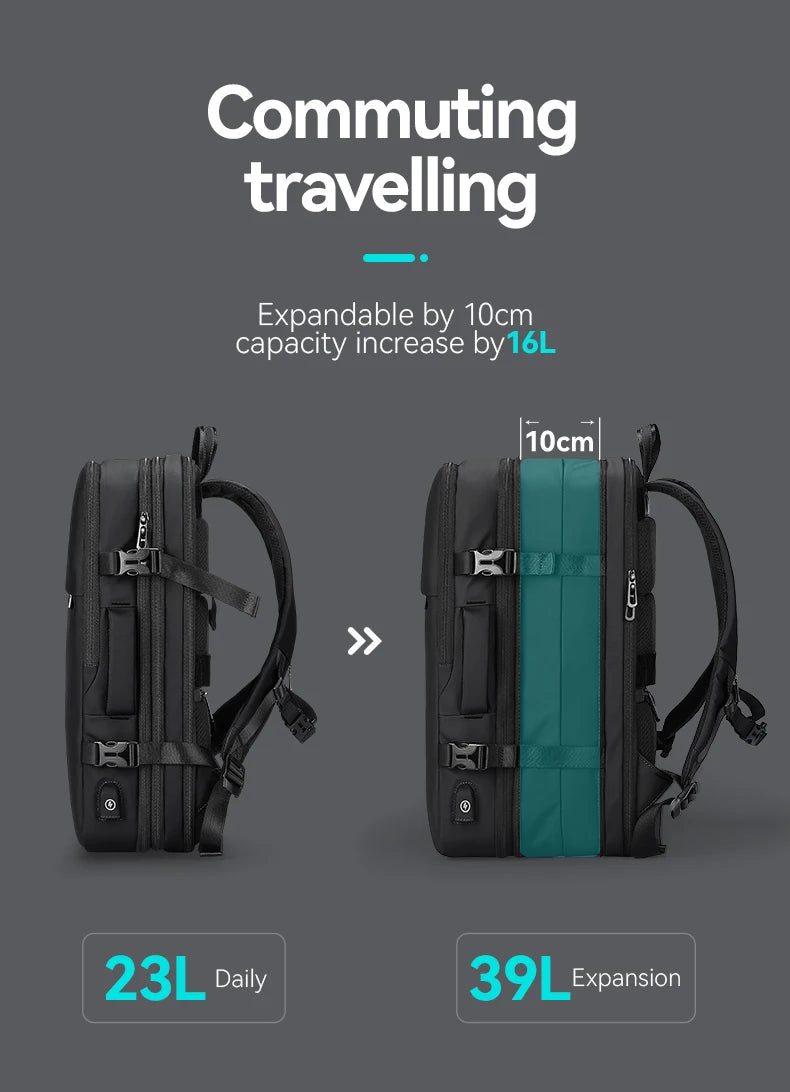 MARK RYDEN Large Travel Backpack Men Multi-functional 39L Expandable Airline Approved 17.3inch Laptop Backpack Ykk Zipper