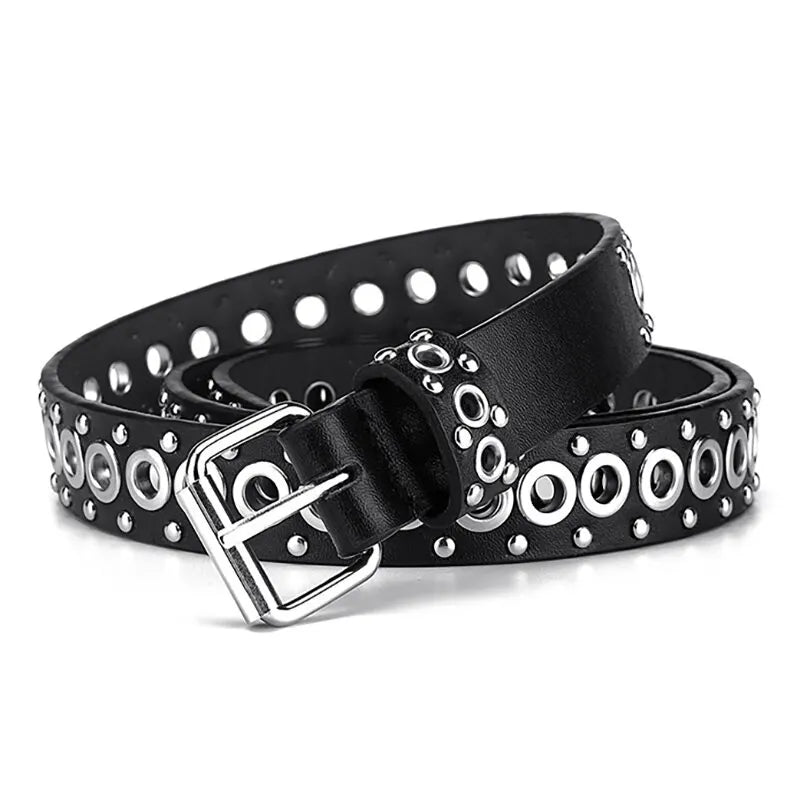 Women's Belt Fashionable Rivet Thin Belt Personalized Needle Buckle Belt Street Trend Punk HipHop Style Y2K Belt With Jeans Belt