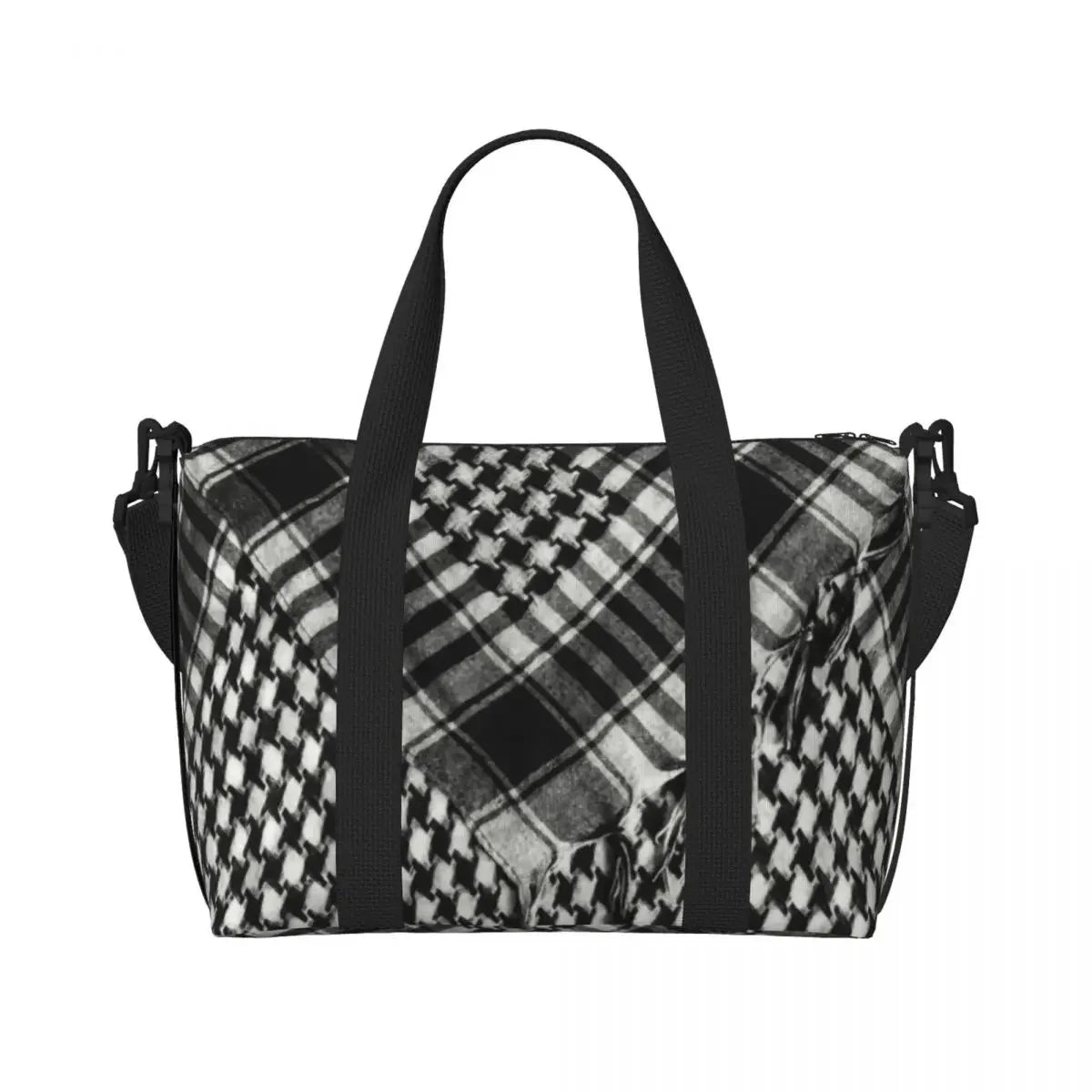 Custom Arabic Calligraphy Name With Palestinians Flag Hand Grocery Tote Shopping Bag Women Large Capacity Beach Gym Travel Bags