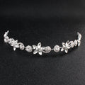 Bridal Wedding Hair Accessories Crystal Flower Pearl Headband for Women Hair Jewelry Party Bride Headpiece Bridesmaid Gift