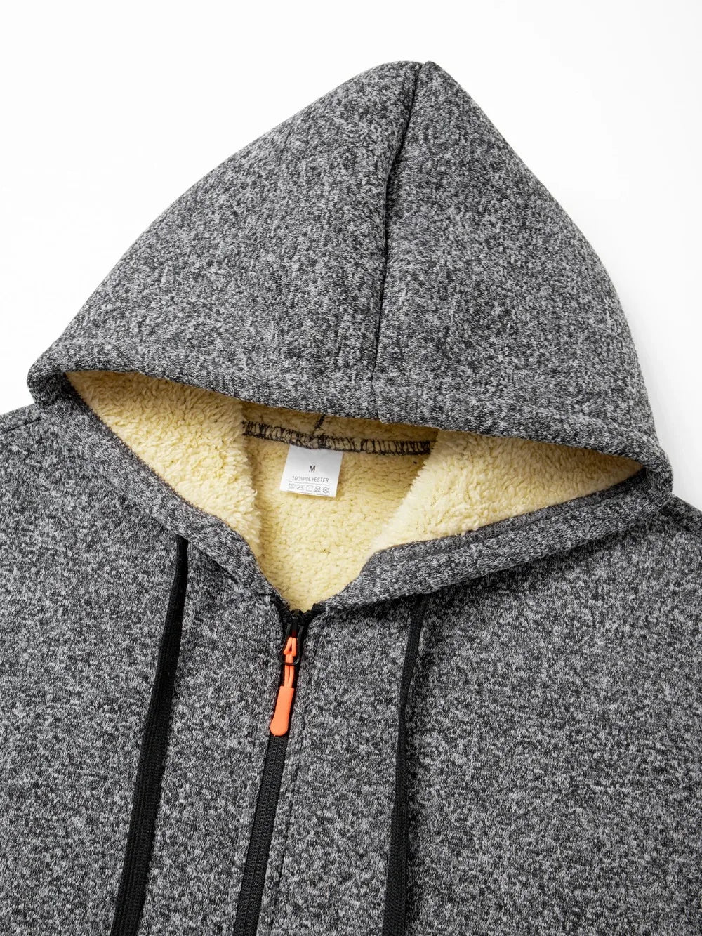 Men's Thickened Overcoat Jackets Winter Warm Zipper Hoodies Long Sleeve Sweatshirts Outdoor Casual Solid Color Streetwear Tops