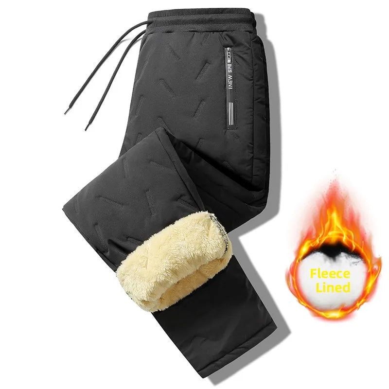 Men's down Pants Thiened Winter Outerwear Warm Long Trousers Du down Cold Resistance Cotton Pants Leisure Casual Sports