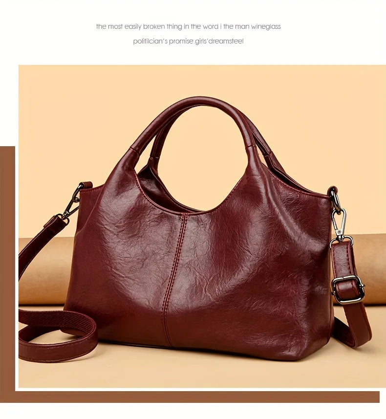 2025 trendy women's handbag, leisure cross-body bag for mothers, multi-functional shopping bag with zipper closure