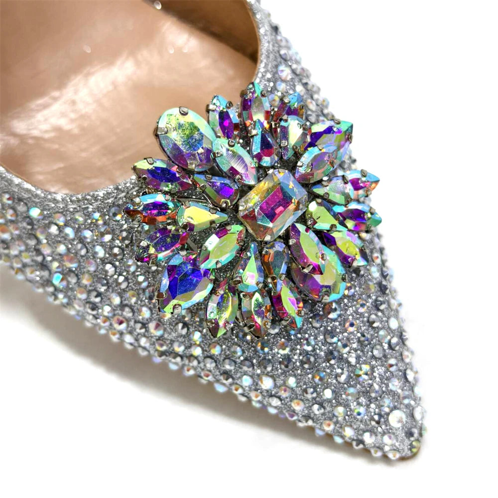 Venus Chan Nigerian Women Heel Party Ladies Italian Design Shoes And Bag Set Decorated with Rhinestone Handbag Wedding Party