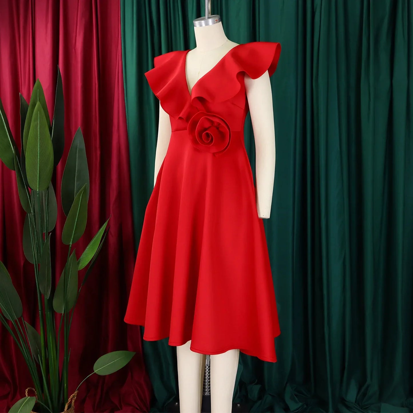 Customized African Women White Dresses Party Ruffles O Neck High Waist A Line Pleated Summer Dress Fashion Evening Birthday Gown