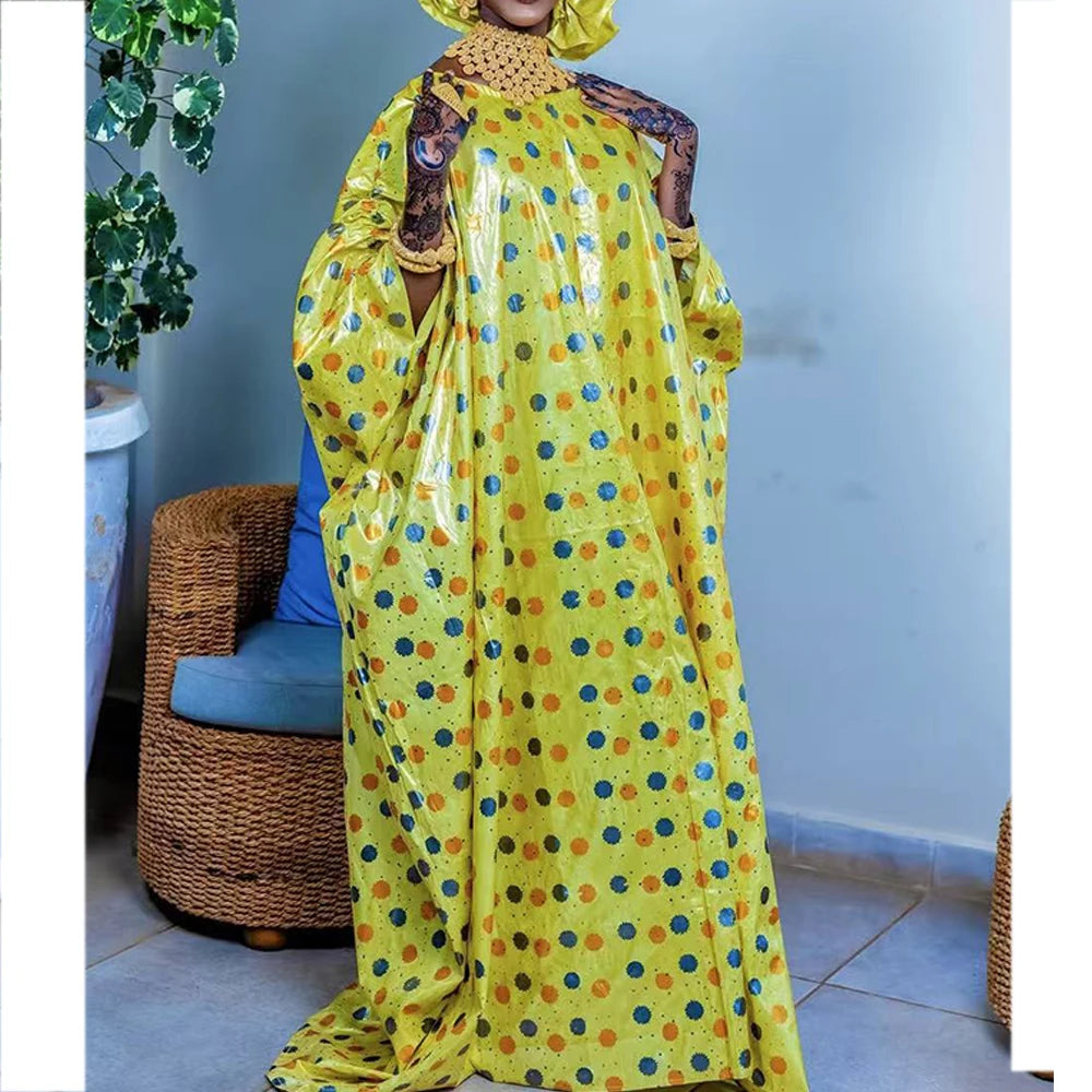 African Printed Riche Long Dresses For Nigeria Women Ankara Wedding Dashiki Robe Boubou Clothing Women Long Dress Guipure Robe