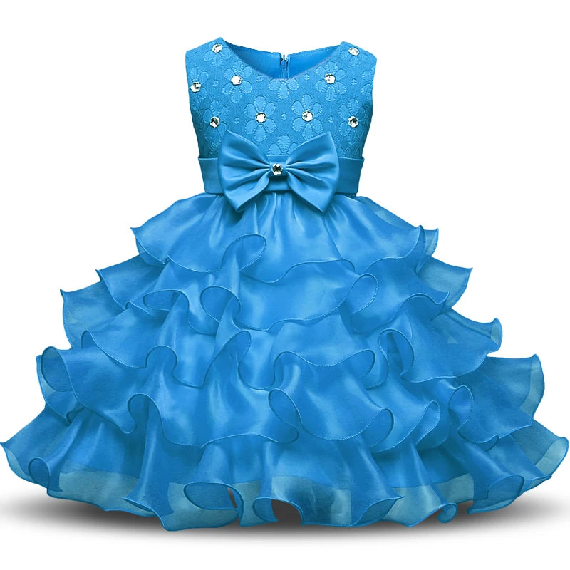 Flower Girl Dress For Wedding Baby Girl 2-8 Years Birthday Outfits Children's Girls First Communion Dresses Girl Kids Party Wear