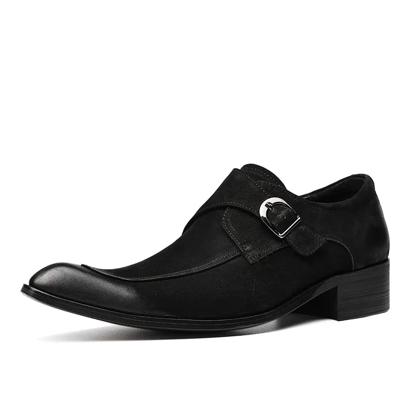 Men's Luxury Suede Cowhide Loafers – British Trend Handmade Business Shoes