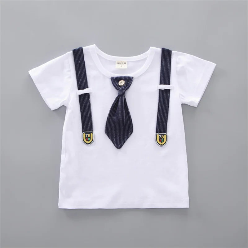 Summer Baby boys Clothing Suits Handsome Fashion Children's girls Short-Sleeved  + Shorts Clothes 2 pcs Set