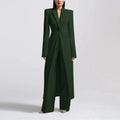 Long Coat Wedding  Formal Suits Office Lady Jacket Pant 2 pcs