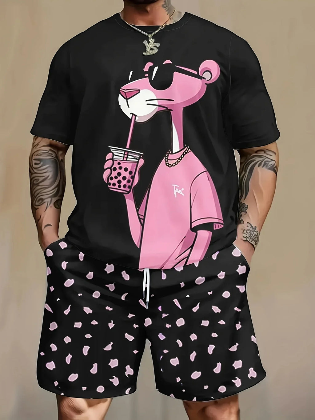 Men's suit T-shirt is stylish and SHORT
