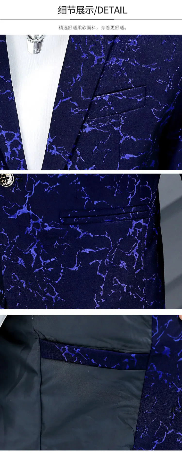 The Main Push Burst Casual Small Suit Trend Pattern Personality Coat Spring and Summer Coat Comfortable Handsome Men's Clothing