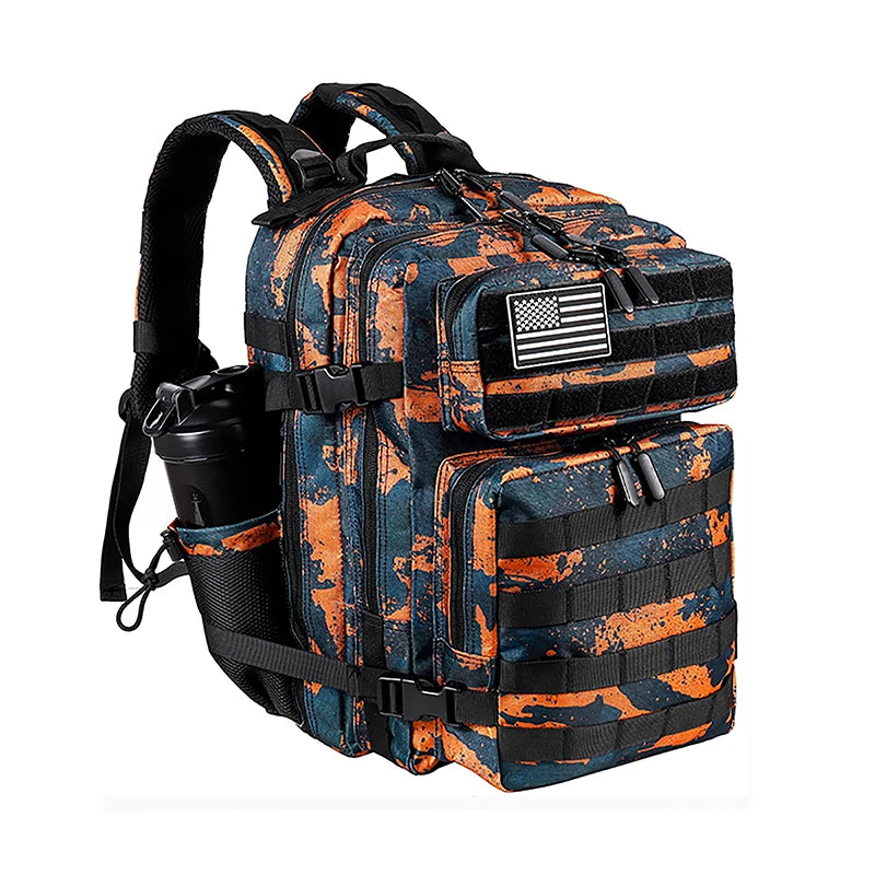LHI 45L/35L/25L Tactical Backpack for Men and Women Waterproof Athlete Gym Outdoor Bag Travel Hiking Rucksack with Bottle Holder