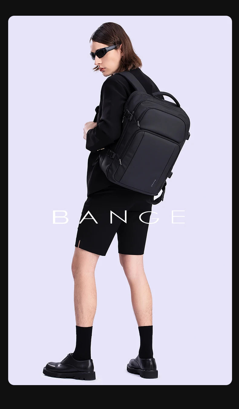 BANGE New Design Large Capacity Oxford Men 15.6 inch Laptop Backpack Softback Business Waterproof Backpacks with USB Charing