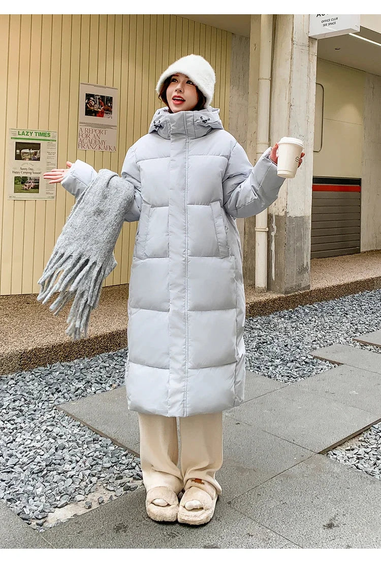 2025 Winter Women Jacket Coats Long Parkas Female Down Cotton Hooded Overcoat Thick Warm Jackets Windproof Casual Student Coat