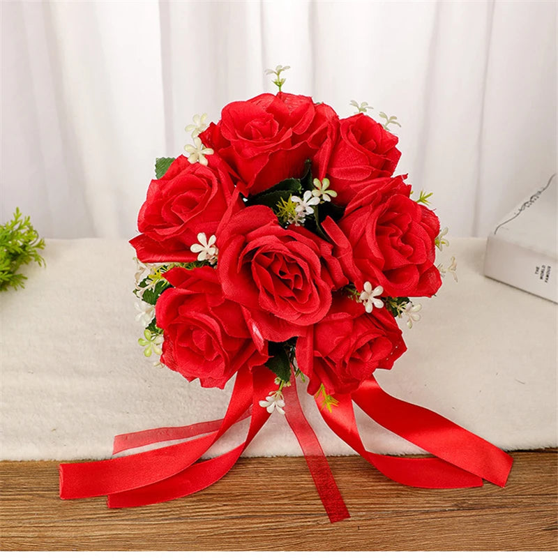 Bridal Flower Bouquet Wedding Supplies Artificial Silk Rose Peony Flower Wedding Bouquet Orchid Quality Bouquets