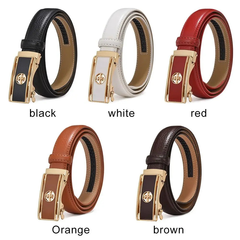 Casual Elegant Luxury Famous Designer Genuine Leather Belt Ladies Dress Belts Pants Bands Automatic Buckle Waistband