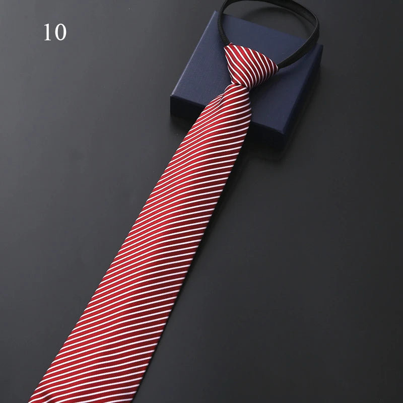 Lazy Zipper Jacquard Men's Tie Business Formal Wear Black Cravat Necktie Accessory Wedding Party Gift Fashion Daily Wear 48x8CM