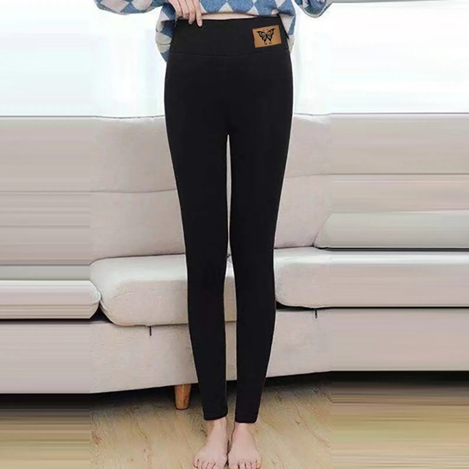 Winter Women Leggings Fleece Lined Velvet Keep Warm Pants High Waist Leggings Solid Color Comfortable Stretchy Thermal Trousers