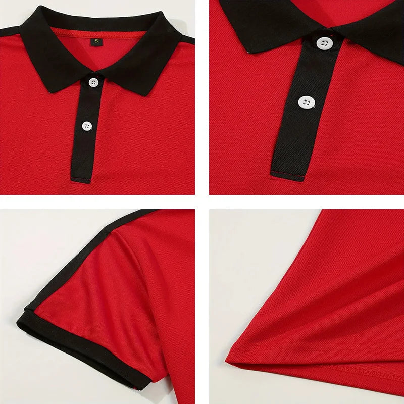 Summer Men's Short sleeved Polo Shirt Business Casual Collar T-shirt Plus Size Breathable Top European and American Plus size