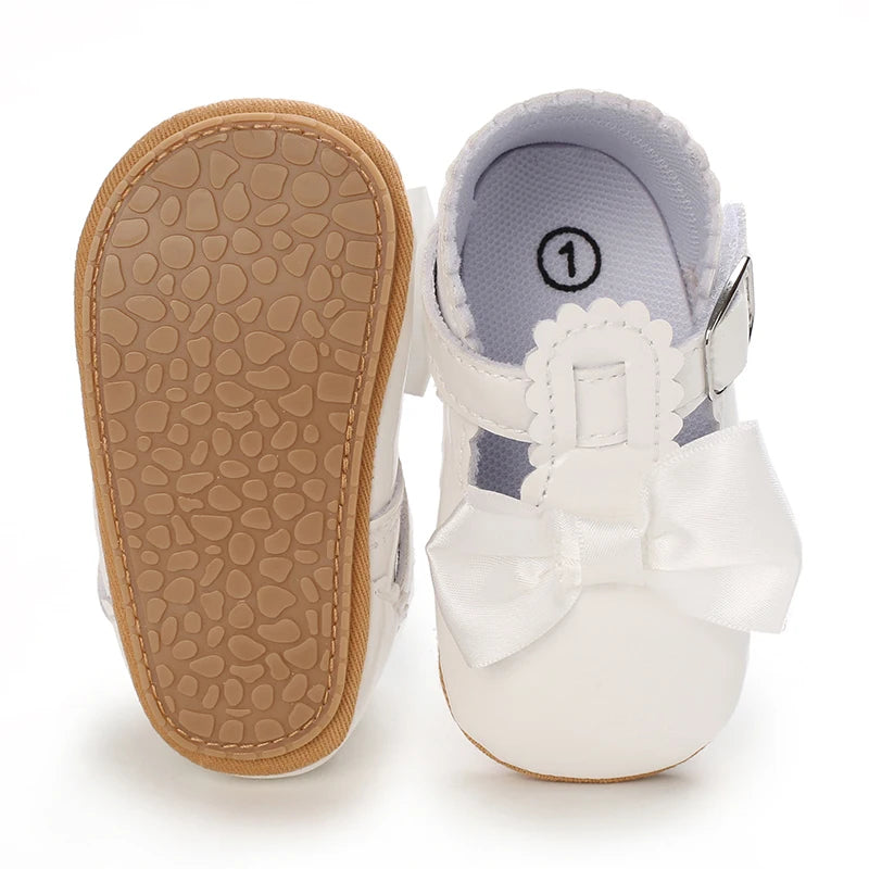 Cute White Lace Baby Girl Princess shoes  Baby Moccasins Moccs Shoes Bow Fringe Rubber Soled Non-slip Footwear Crib Shoes