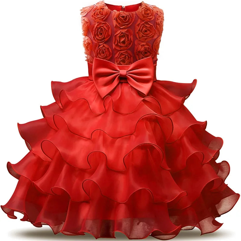 Flower Girl Dress For Wedding Baby Girl 2-8 Years Birthday Outfits Children's Girls First Communion Dresses Girl Kids Party Wear